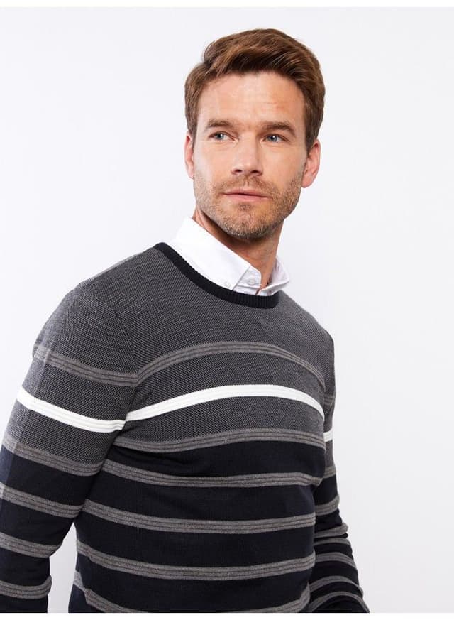 crew-neck-long-sleeve-striped-men's-tricot-sweater