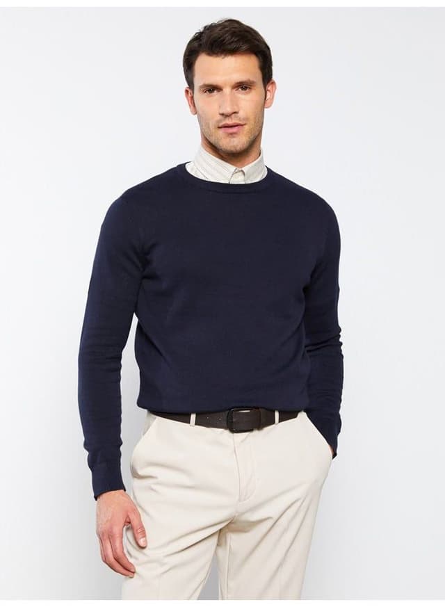 crew-neck-long-sleeve-men's-knitwear-sweater